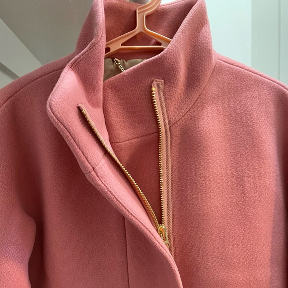 NWT J.Crew Pink Italian Stadium Cloth Nello Gori Wool Cocoon Coat 4T 4 Tall $365 - Picture 5 of 9